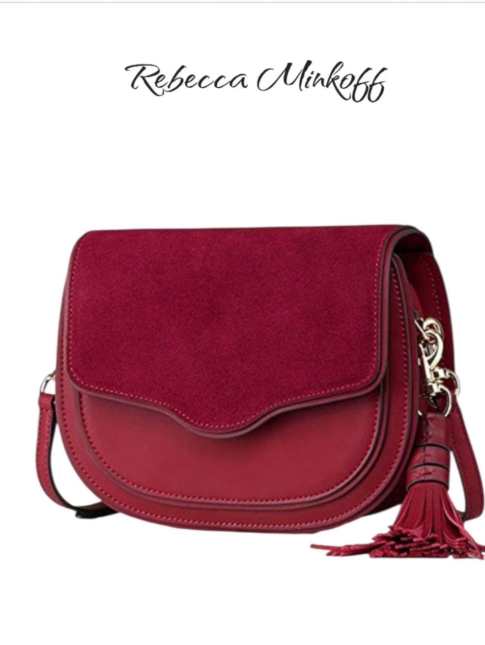 Rebecca Minkoff Mini Suki Crossbody Bag Beet/purple Suede Leather Tassel Purse